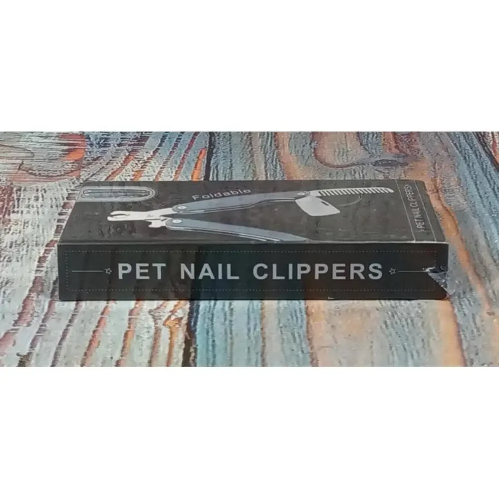 Foldable‎ Pet Nail Clippers with Hidden Nail File and Stainless Steel Blades